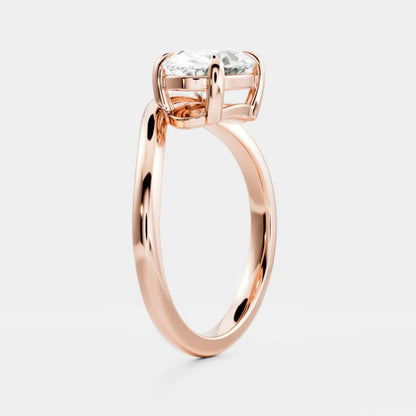 1.0 - 3.0 CT Oval Lab Grown Diamond Curved Engagement Ring