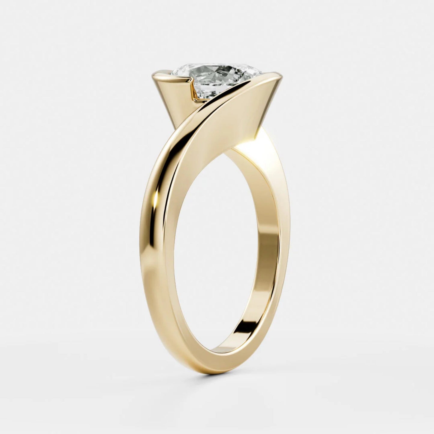 1.0- 3.5 CT Oval Lab Grown Diamond Wrap Engagement Ring
