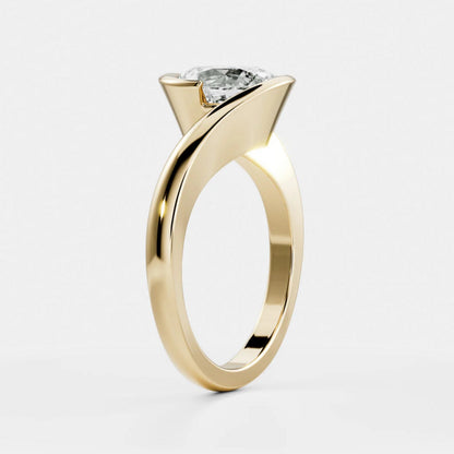 1.0- 3.5 CT Oval Lab Grown Diamond Wrap Engagement Ring