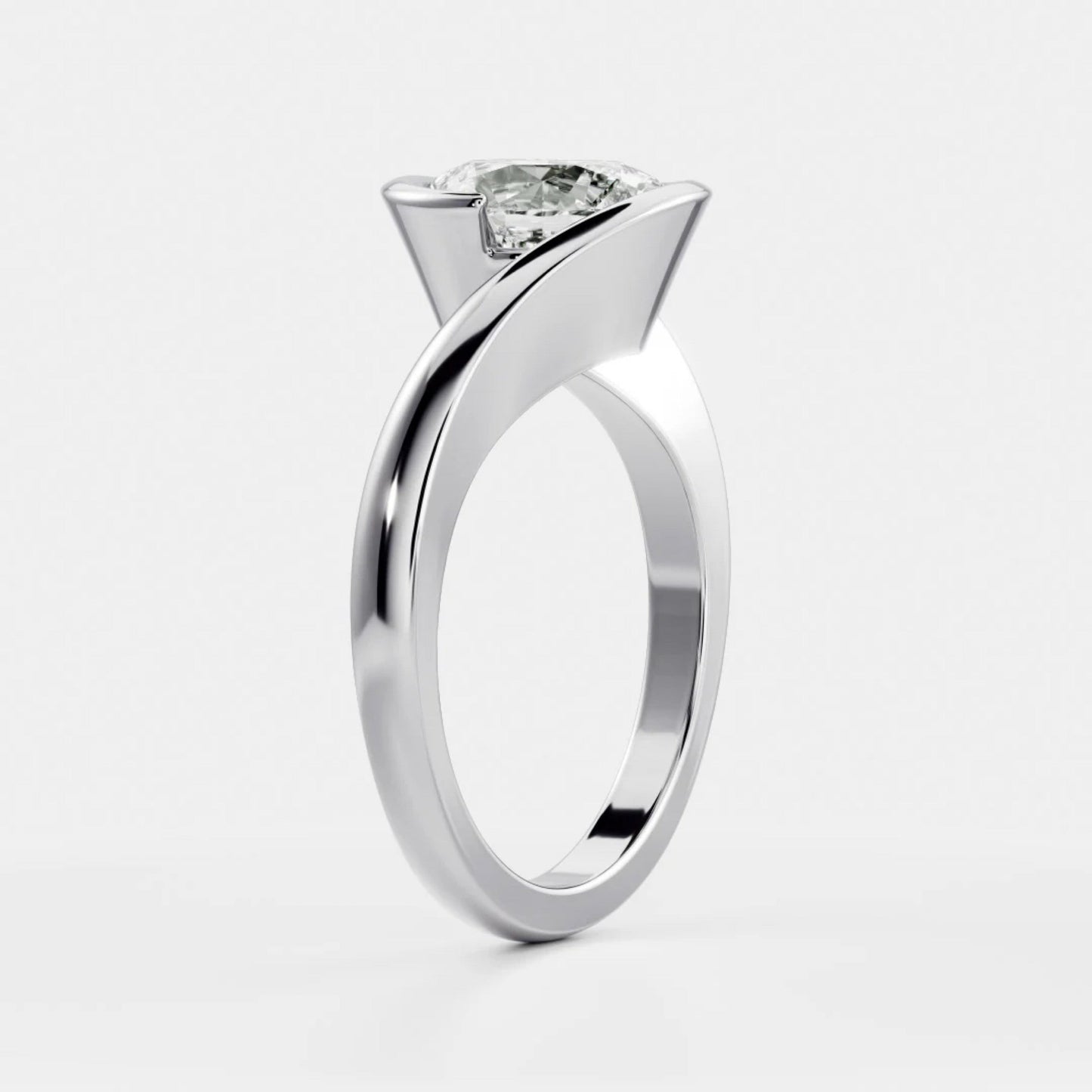 1.0- 3.5 CT Oval Lab Grown Diamond Wrap Engagement Ring