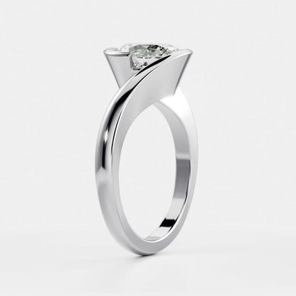 1.0- 3.5 CT Oval Lab Grown Diamond Wrap Engagement Ring