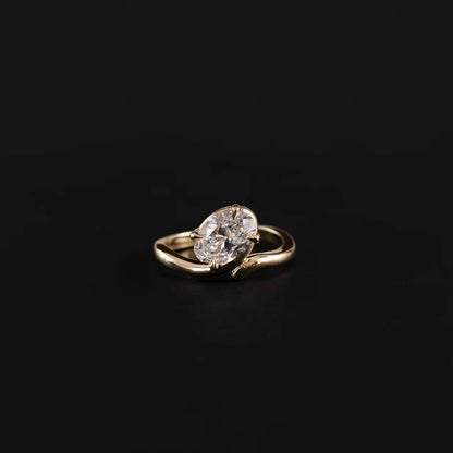 1.0 - 3.5 CT Oval Lab Grown Diamond Twisted Engagement Ring