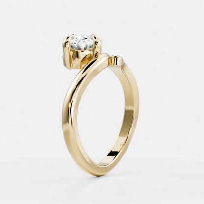 1.0 - 3.5 CT Oval Lab Grown Diamond Twisted Engagement Ring