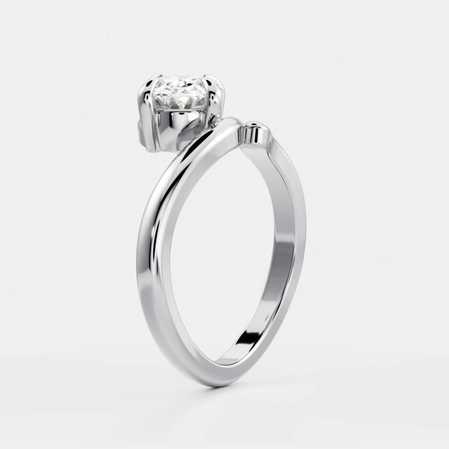 1.0 - 3.5 CT Oval Lab Grown Diamond Twisted Engagement Ring