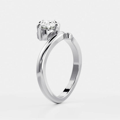 1.0 - 3.5 CT Oval Lab Grown Diamond Twisted Engagement Ring
