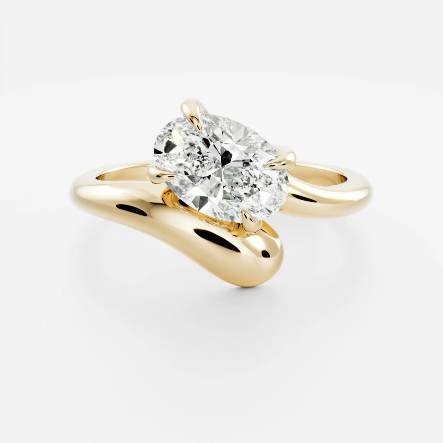 1.0 - 3.5 CT Oval Lab Grown Diamond Wrap Engagement Ring