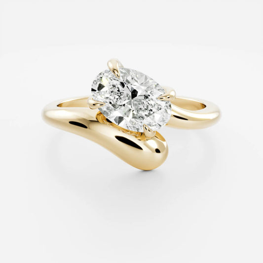 1.0 - 3.5 CT Oval Lab Grown Diamond Wrap Engagement Ring