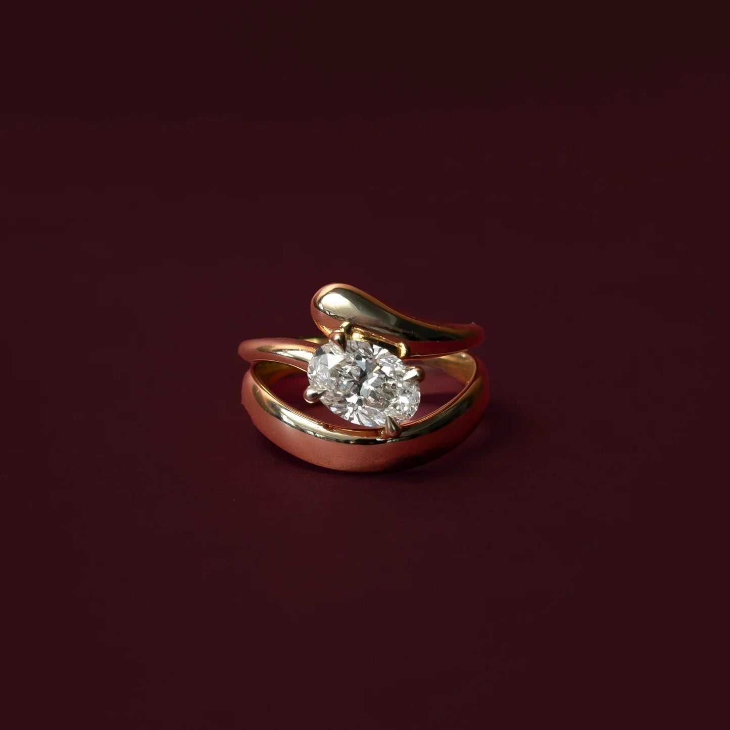1.0 - 3.5 CT Oval Lab Grown Diamond Wrap Engagement Ring