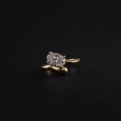 1.0 - 3.5 CT Oval Lab Grown Diamond Wrap Engagement Ring
