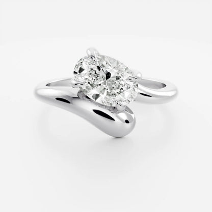 1.0 - 3.5 CT Oval Lab Grown Diamond Wrap Engagement Ring
