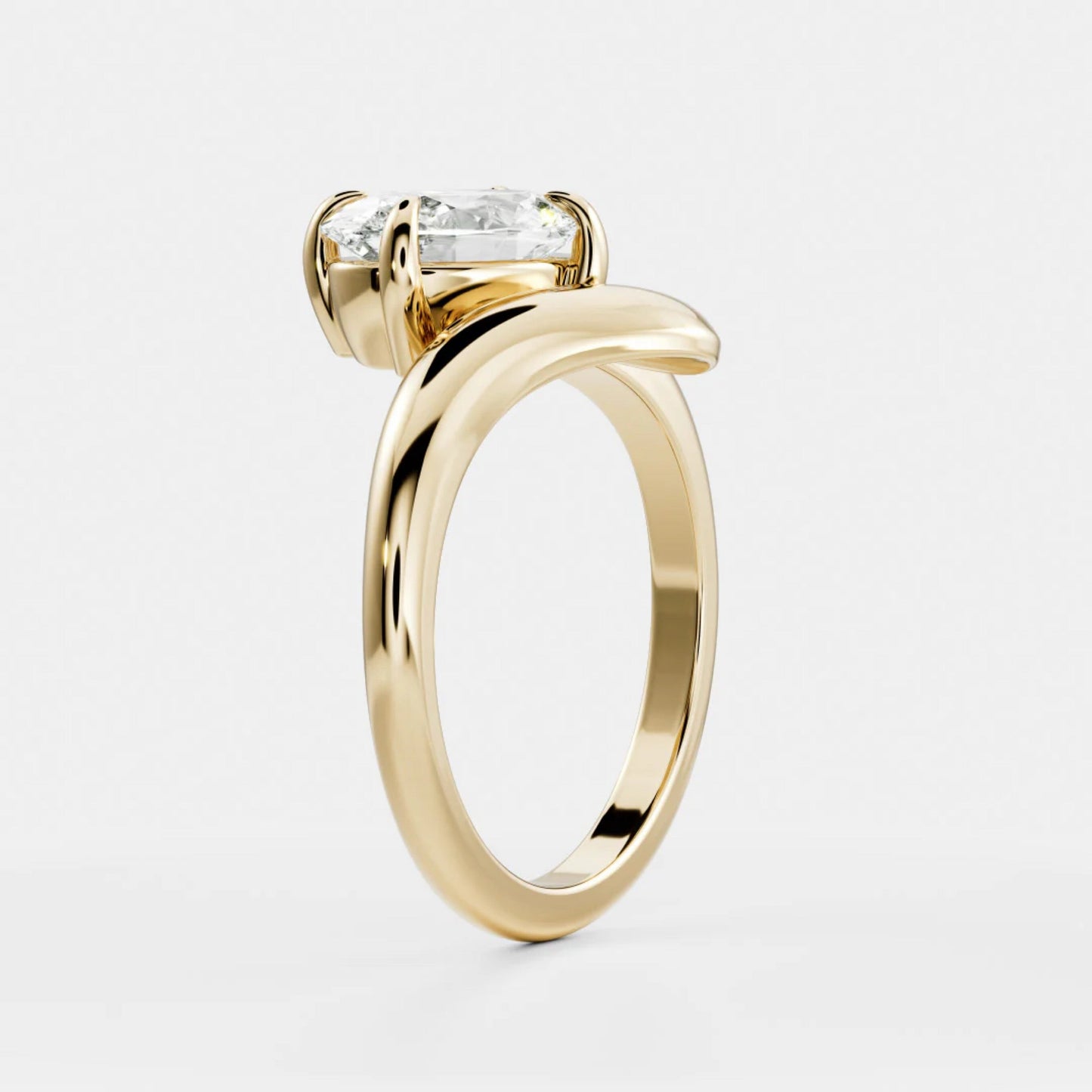 1.0 - 3.5 CT Oval Lab Grown Diamond Wrap Engagement Ring