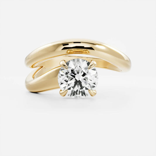 1.0 - 3.5 CT Round Lab Grown Diamond Wrap Engagement Ring