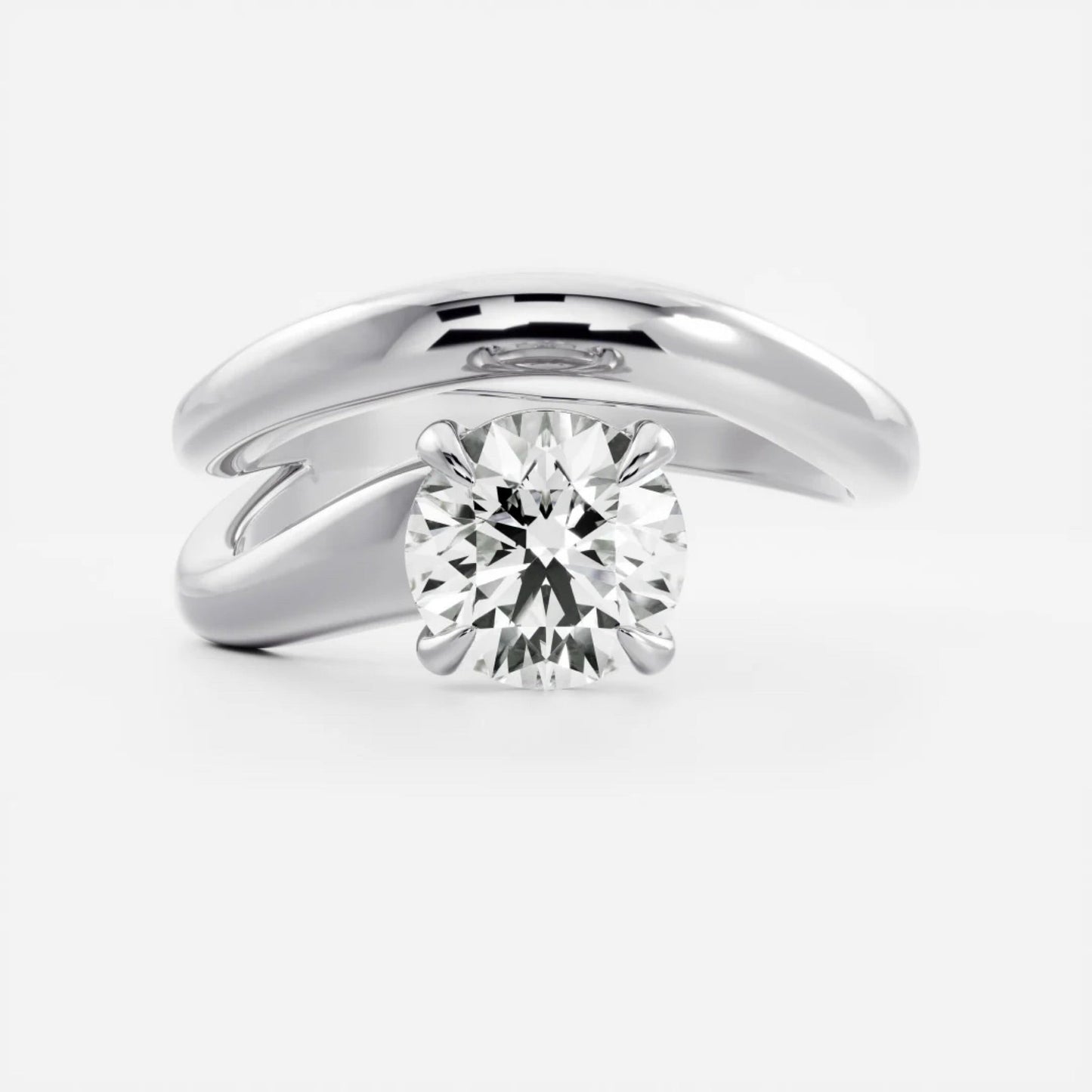 1.0 - 3.5 CT Round Lab Grown Diamond Wrap Engagement Ring