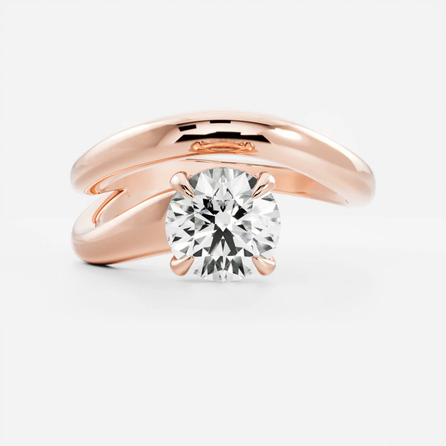 1.0 - 3.5 CT Round Lab Grown Diamond Wrap Engagement Ring