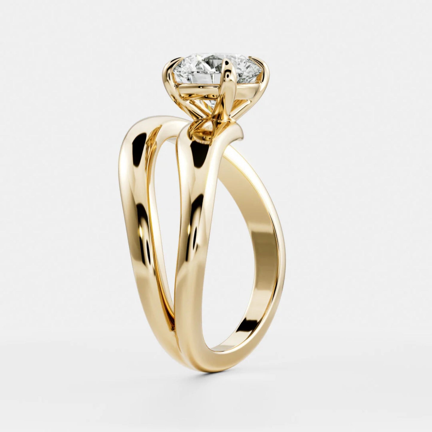 1.0 - 3.5 CT Round Lab Grown Diamond Wrap Engagement Ring