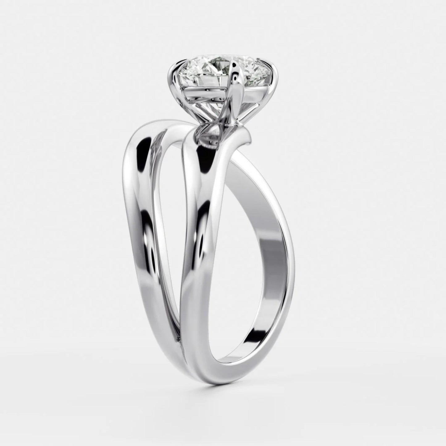 1.0 - 3.5 CT Round Lab Grown Diamond Wrap Engagement Ring