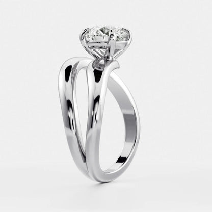 1.0 - 3.5 CT Round Lab Grown Diamond Wrap Engagement Ring