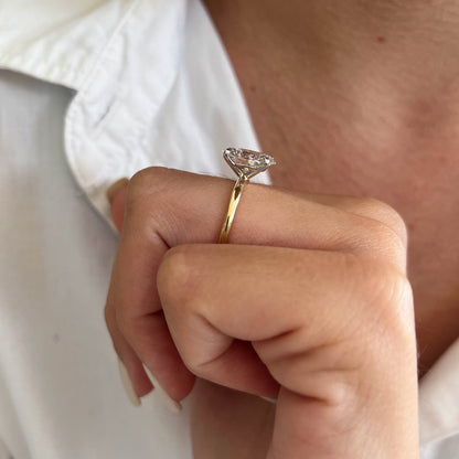 1.0-3.0 CT Oval cut Lab Grown Diamond Solitaire Engagement Ring