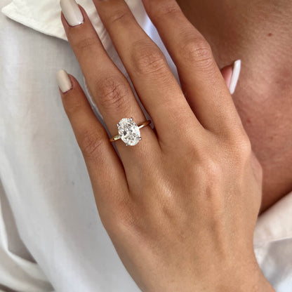 1.0-3.0 CT Oval cut Lab Grown Diamond Solitaire Engagement Ring