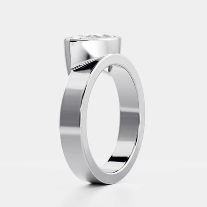 1.0 - 3.5 CT East West Marquise Lab Grown Diamond Bezel Engagement Ring