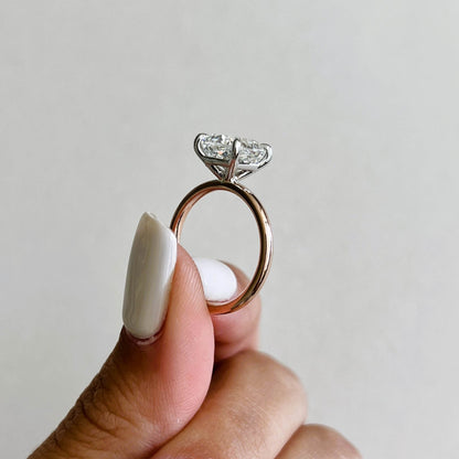 1.0-3.0 CT Cushion Lab Grown Diamond Solitaire Setting Engagement Ring