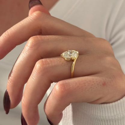 1.0-3.0 CT Oval cut Lab Grown Diamond solitaire Engagement Ring