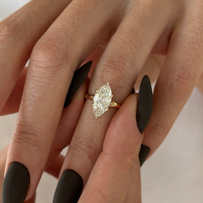 1.0-3.0 CT Marquise Lab Grown Diamond Split Shank Engagement Ring