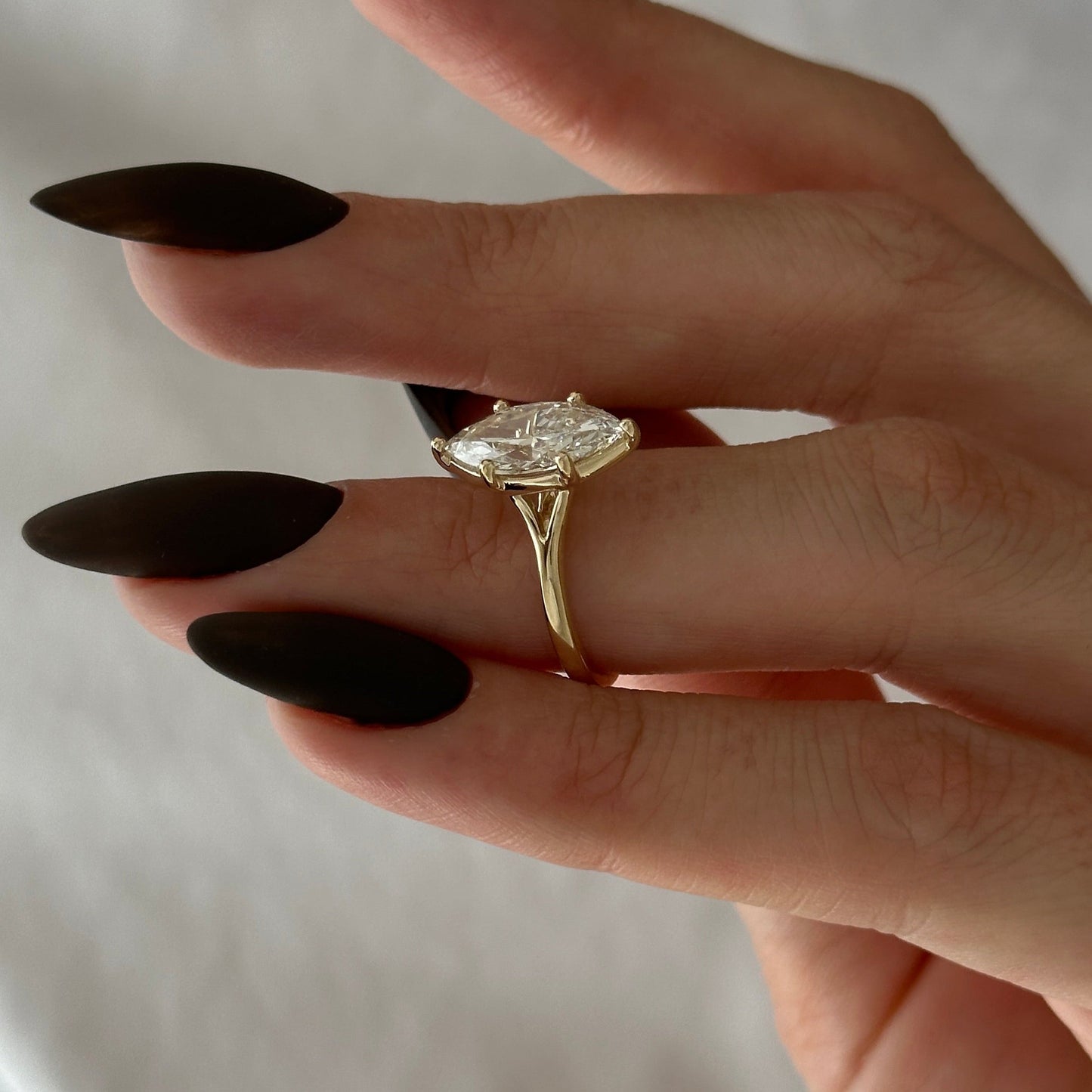 1.0-3.0 CT Marquise Lab Grown Diamond Split Shank Engagement Ring