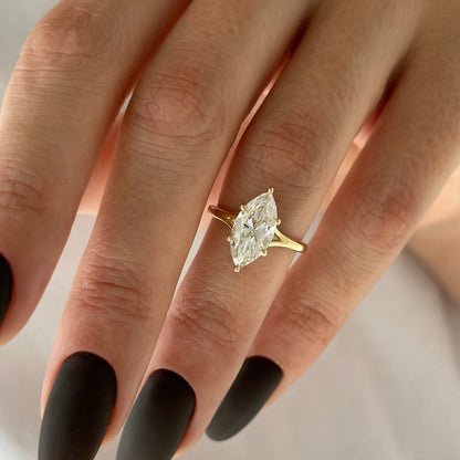 1.0-3.0 CT Marquise Lab Grown Diamond Split Shank Engagement Ring