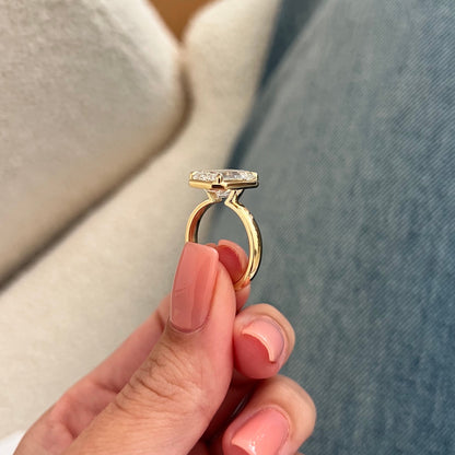 3.0-5.0 CT Emerald cut Lab Grown Diamond solitaire Engagement Ring