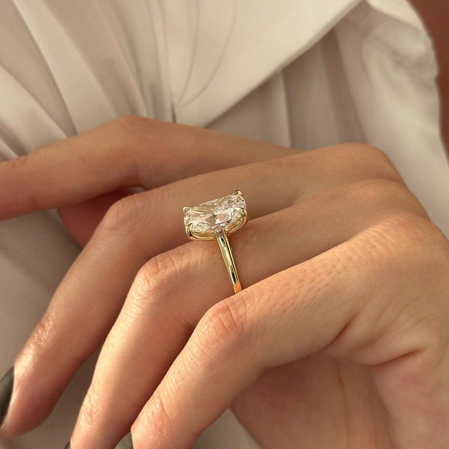 4.0-6.0 CT Elongated Cushion Lab Grown Diamond Solitaire Engagement Ring