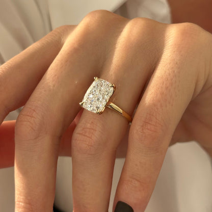 4.0-6.0 CT Elongated Cushion Lab Grown Diamond Solitaire Engagement Ring