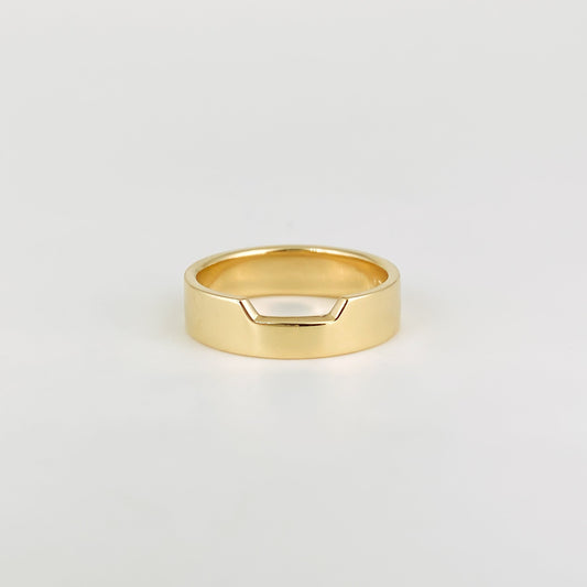 Plain Wide Flat Contour Wedding Band