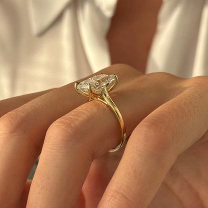 4.0-6.0 CT Elongated Cushion Lab Grown Diamond Solitaire Engagement Ring