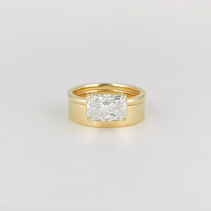 Plain Wide Flat Contour Wedding Band