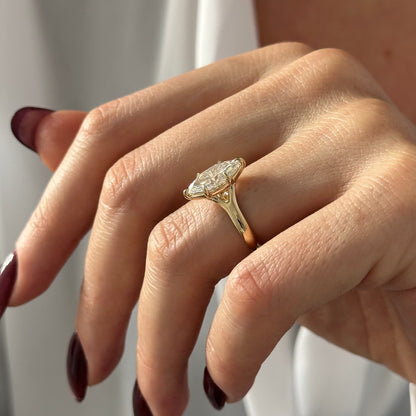 1.0-3.0 CT Marquise cut Lab Grown Diamond Solitaire Engagement Ring