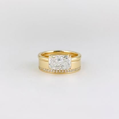 0.10 TCW Round Lab Grown Diamond Contour Wedding Band