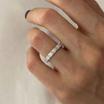 3.50 TCW Emerald Full Eternity Lab Grown Diamond Wedding Band