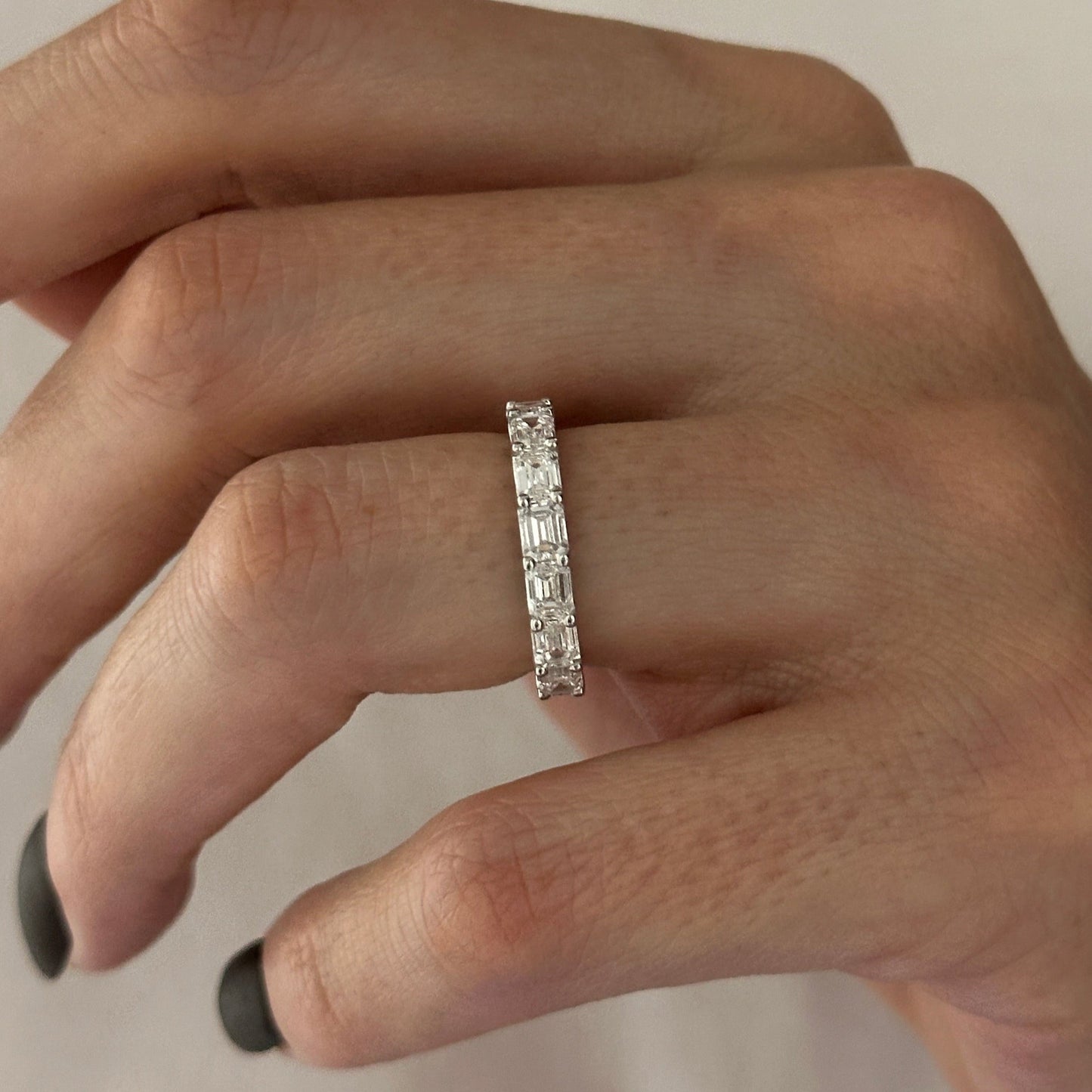 3.50 TCW Emerald Full Eternity Lab Grown Diamond Wedding Band