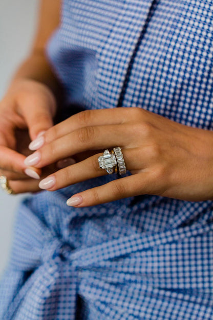 Half Eternity Wedding Band with 0.40 TCW Round Cut Moissanite