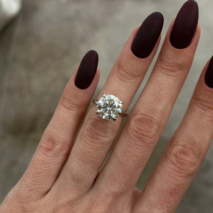 3.0-5.0 CT Round Cut Lab Grown Diamond solitaire Engagement Ring