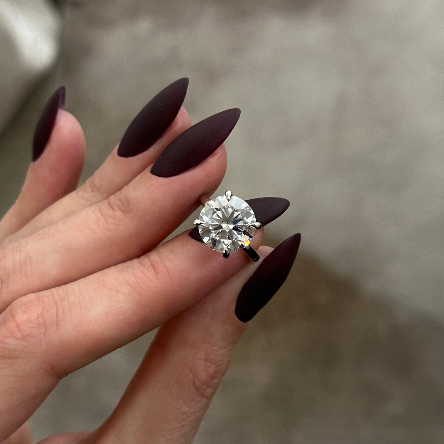 3.0-5.0 CT Round Cut Lab Grown Diamond solitaire Engagement Ring