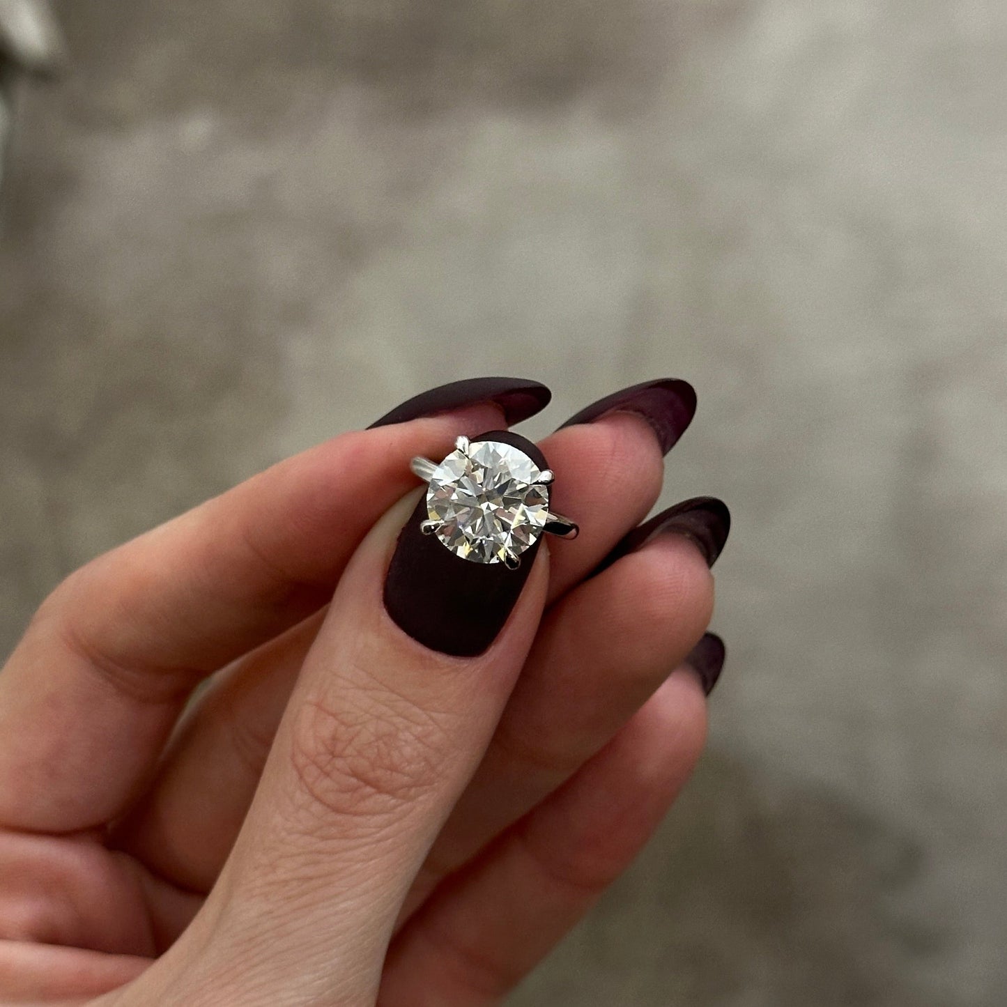 3.0-5.0 CT Round Cut Lab Grown Diamond solitaire Engagement Ring