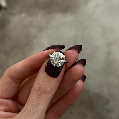 3.0-5.0 CT Round Cut Lab Grown Diamond solitaire Engagement Ring