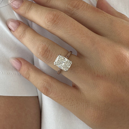 1.0-3.0 CT Elongated Cushion Lab Grown Diamond hidden halo Engagement Ring