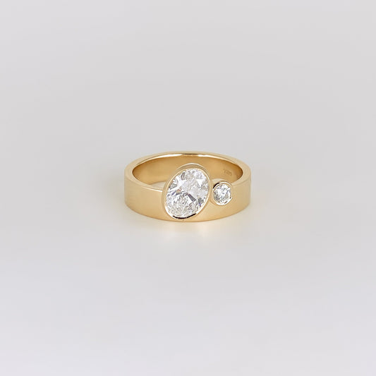 1.0 - 3.0 CT Oval CVD Diamond unique Engagement ring