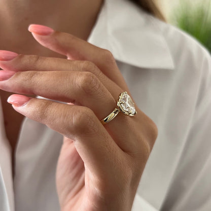 3.0-5.0 CT Heart cut Lab Grown Diamond bezel Engagement Ring
