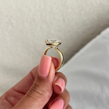 3.0-5.0 CT Heart cut Lab Grown Diamond bezel Engagement Ring