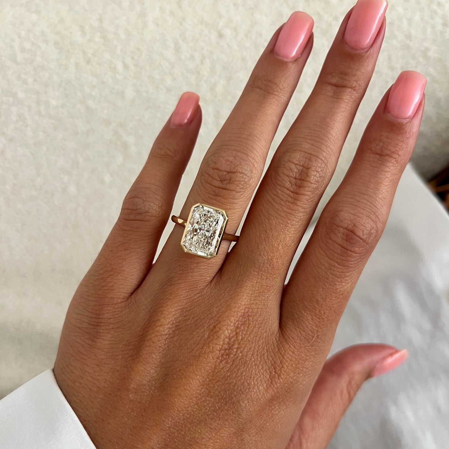1.0-3.0 CT Radiant cut Lab Grown Diamond solitaire Engagement Ring