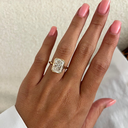 1.0-3.0 CT Radiant cut Lab Grown Diamond solitaire Engagement Ring